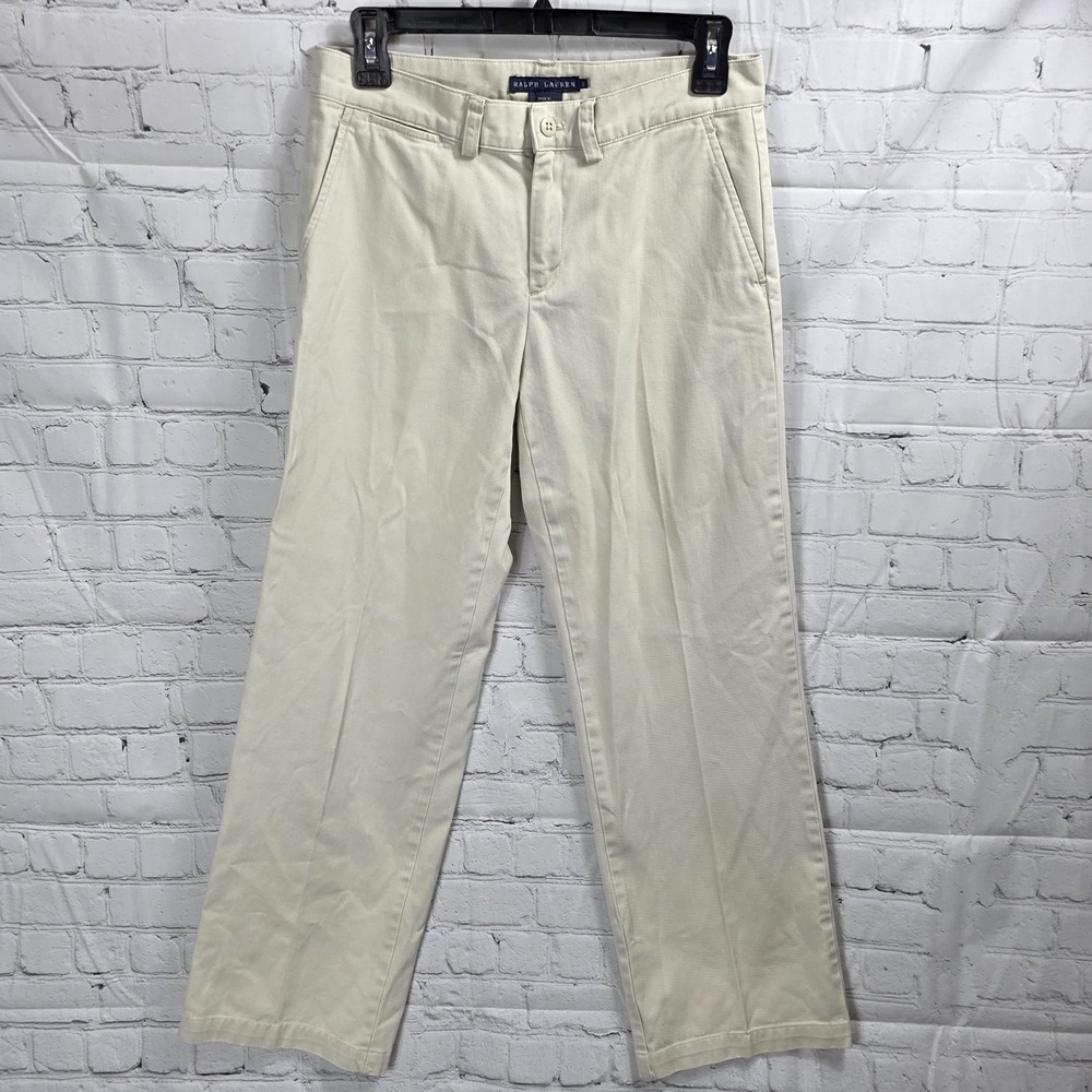 Polo Ralph Lauren Classic Fit Chino Pants Khaki Mens Size 28 Beige Flat Front BG